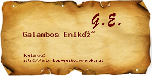 Galambos Enikő névjegykártya